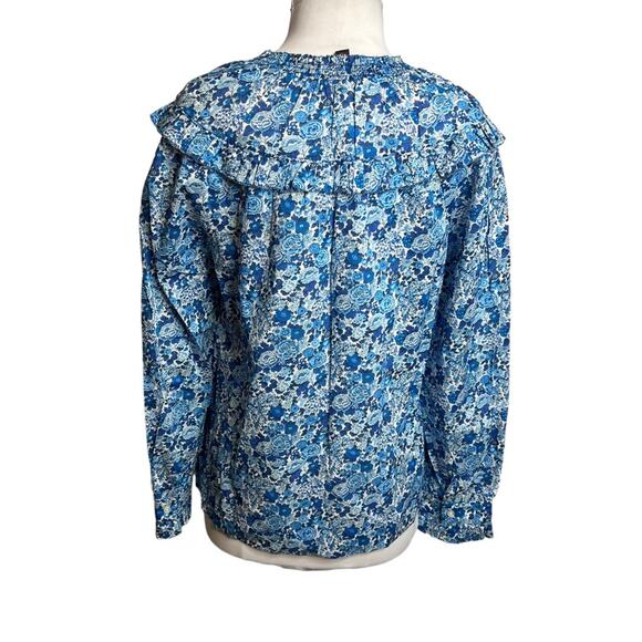 J. Crew Smocked Popover Top in Liberty Elysian Day Floral Sz S - Picture 2 of 7